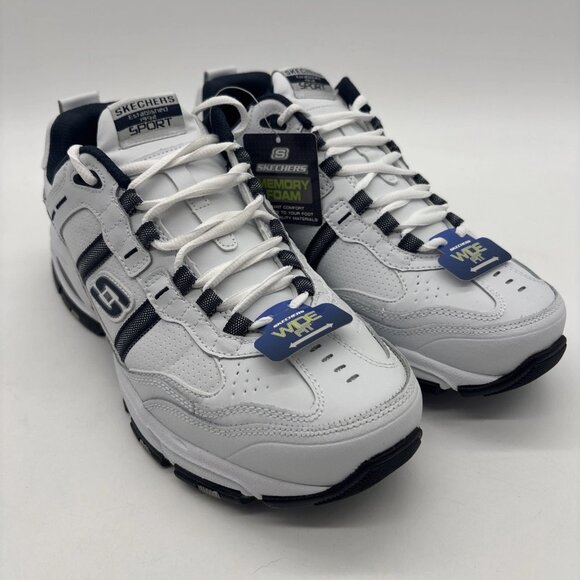 Skechers Vigor 2.0 Serpentine 51242EW/WNV White/Navy - Men’s US Size 10 Wide Fit - Picture 11 of 16